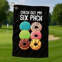 Check Out My Six Pack Donut Great Gift Funny Gym Gift Golf Towel thumb 1