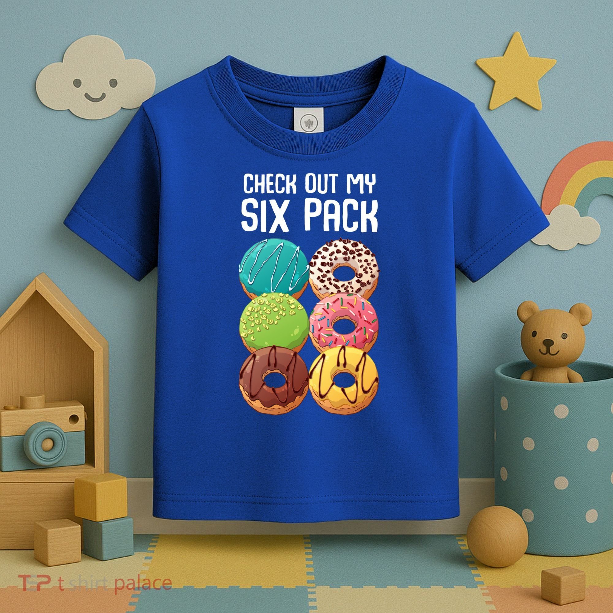Check Out My Six Pack Donut Great Gift Funny Gym Gift Toddler T-Shirt