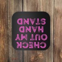 Check Out My Handstand Funny Gymnastics Gift Coaster thumb 0