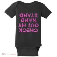 Check Out My Handstand Funny Gymnastics Gift Baby Bodysuit thumb 0