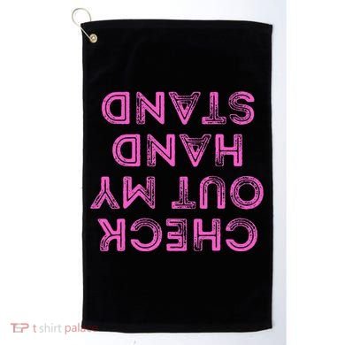 Check Out My Handstand Funny Gymnastics Gift Golf Towel