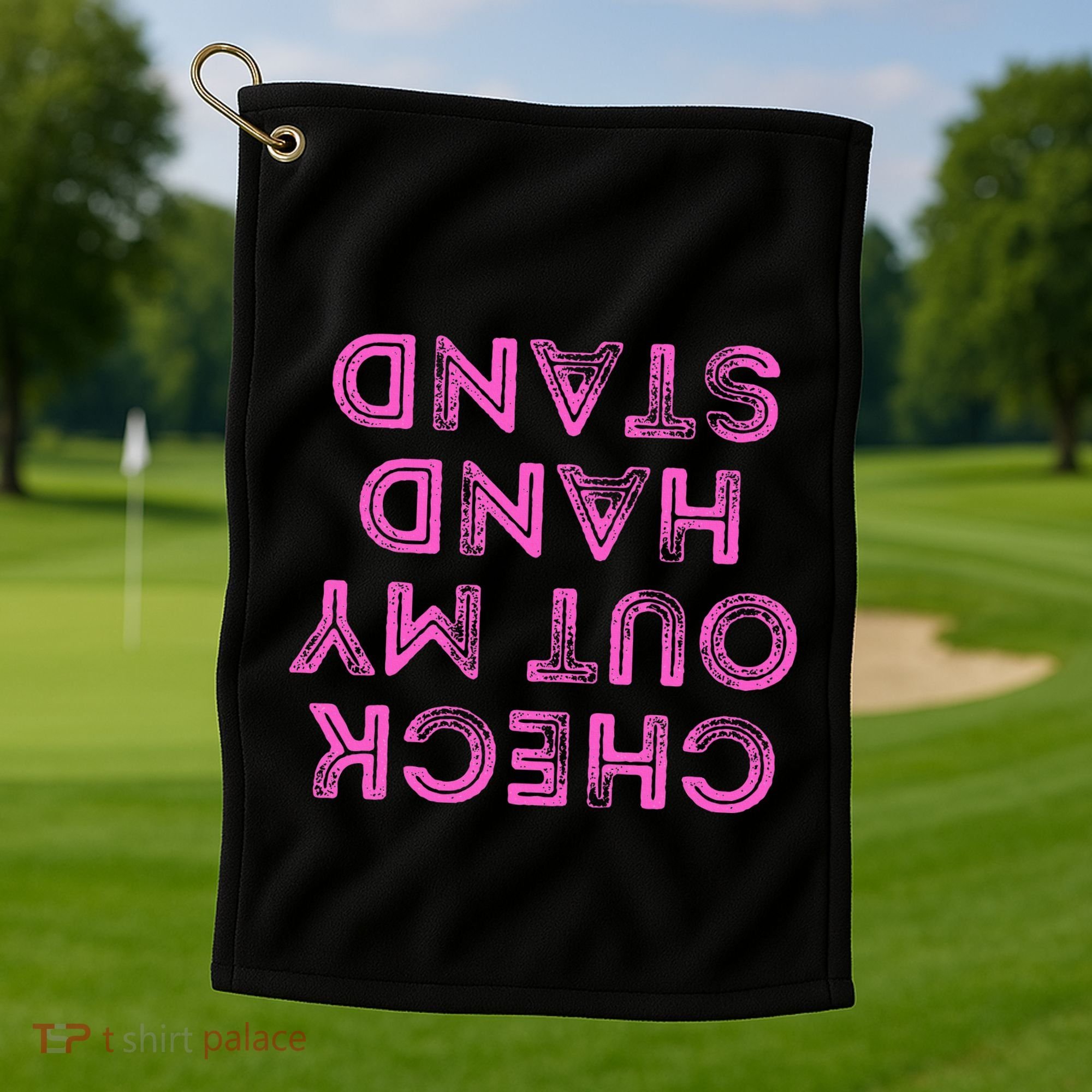 Check Out My Handstand Funny Gymnastics Gift Golf Towel