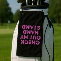 Check Out My Handstand Funny Gymnastics Gift Golf Towel thumb 2