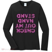 Check Out My Handstand Funny Gymnastics Gift Women's Long Sleeve Shirt thumb 0