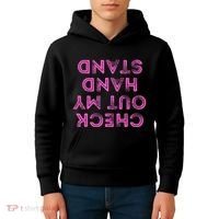 Check Out My Handstand Funny Gymnastics Gift Kids Hoodie thumb 4