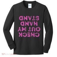 Check Out My Handstand Funny Gymnastics Gift Kids Long Sleeve Shirt thumb 0