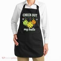 Check Out My Balls Funny Pickleball Christmas Decoration Apron thumb 2