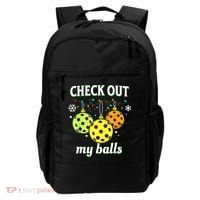 Check Out My Balls Funny Pickleball Christmas Decoration Backpack thumb 0