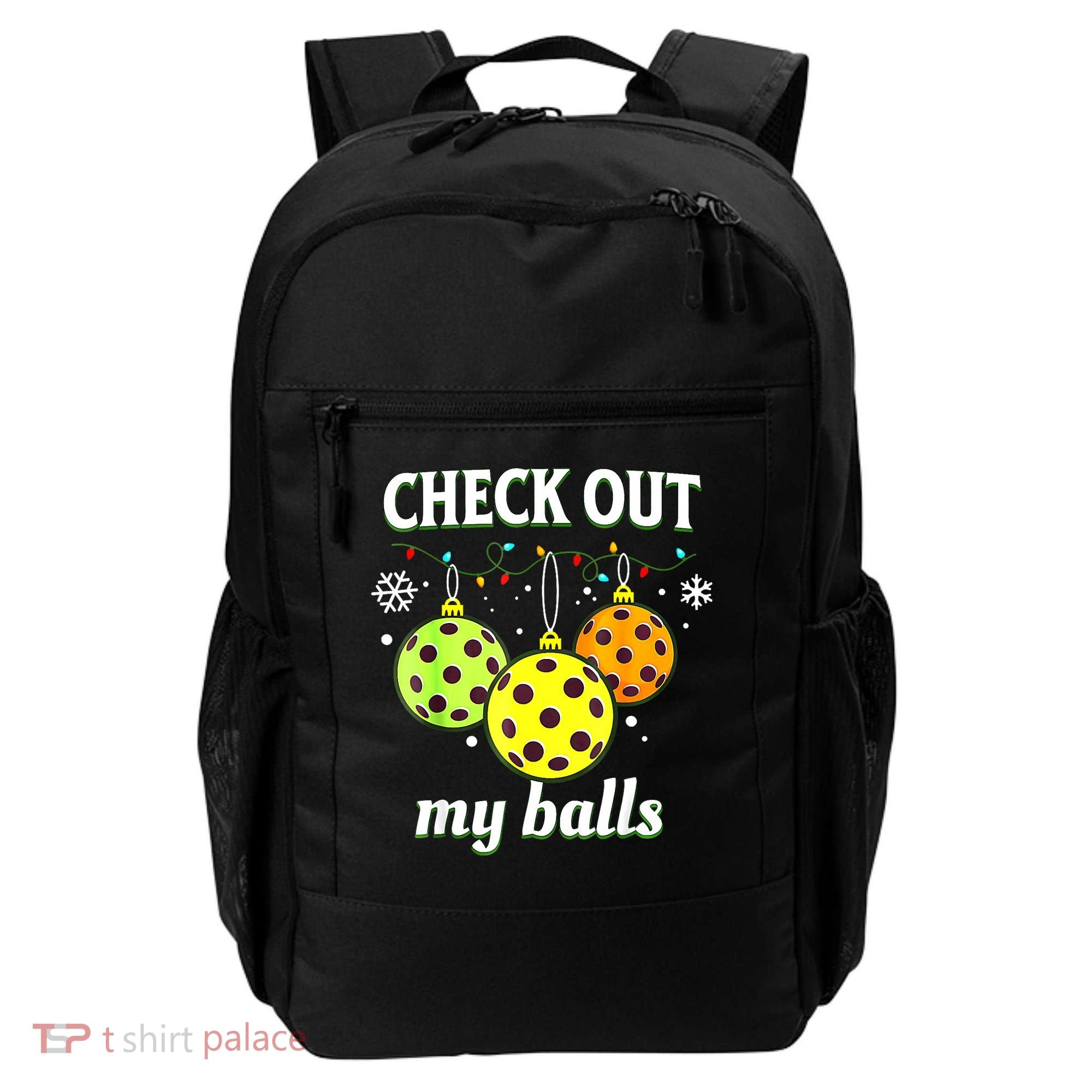 Check Out My Balls Funny Pickleball Christmas Decoration Backpack
