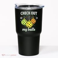 Check Out My Balls Funny Pickleball Christmas Decoration Tumbler thumb 0
