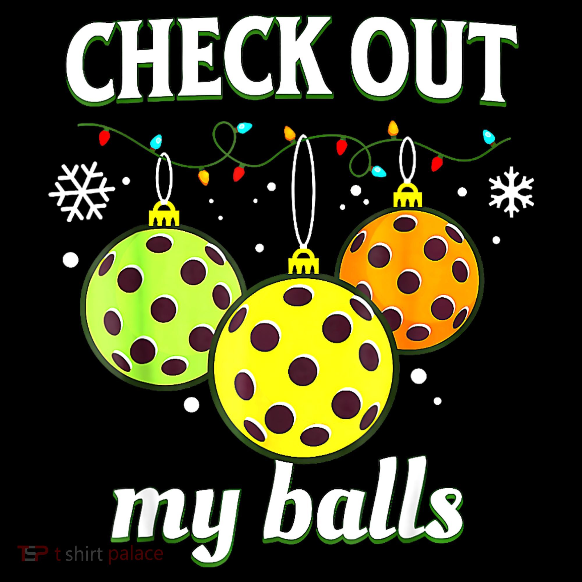 Check Out My Balls Funny Pickleball Christmas Decoration Mousepad
