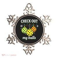 Check Out My Balls Funny Pickleball Christmas Decoration Ornament thumb 0