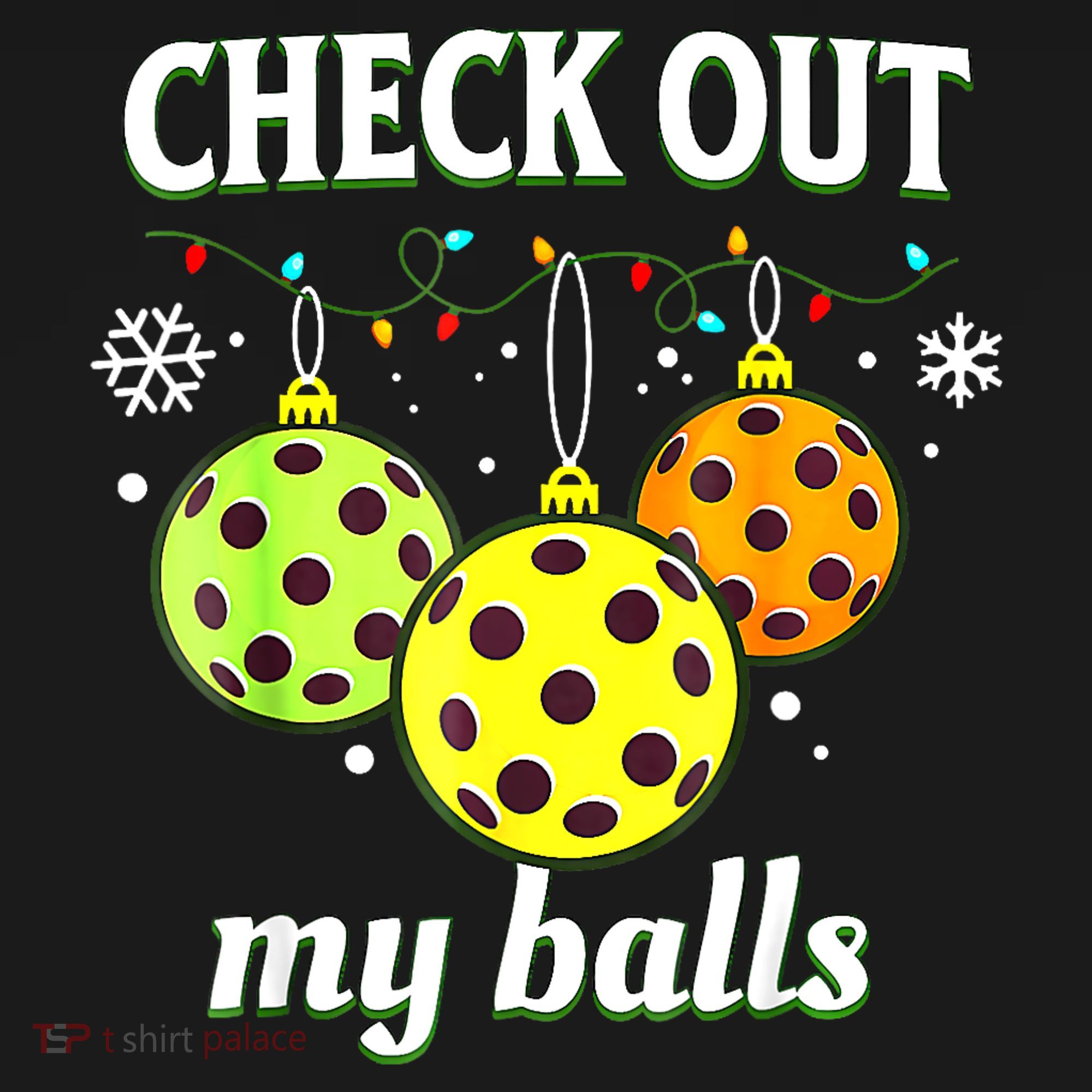 Check Out My Balls Funny Pickleball Christmas Decoration Baby Bodysuit