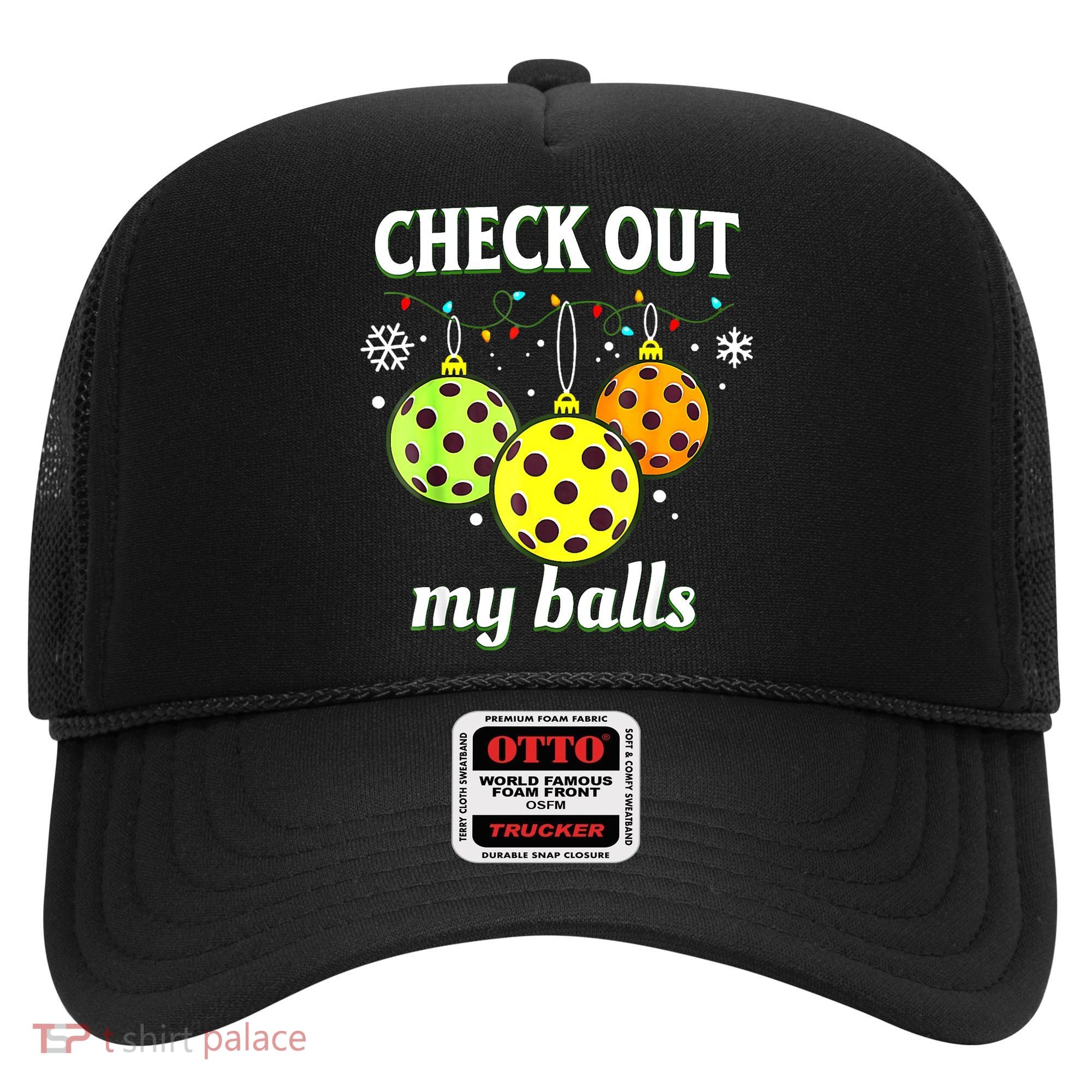 Check Out My Balls Funny Pickleball Christmas Decoration Hat