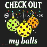 Check Out My Balls Funny Pickleball Christmas Decoration Golf Towel thumb 3