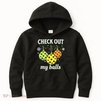 Check Out My Balls Funny Pickleball Christmas Decoration Kids Hoodie thumb 0