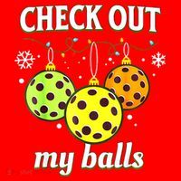 Check Out My Balls Funny Pickleball Christmas Decoration Santa Hat thumb 1