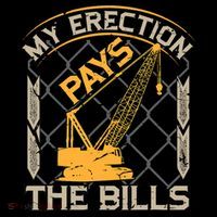 Crane Operator My Erection Pays The Bills Funny Construction Backpack thumb 2