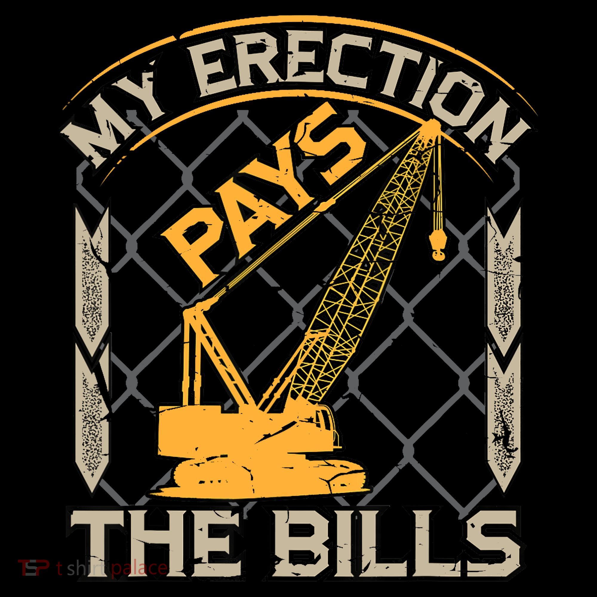 Crane Operator My Erection Pays The Bills Funny Construction Ornament