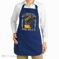 Crane Operator My Erection Pays The Bills Funny Construction Apron thumb 2