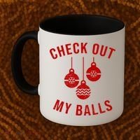 Checkout Out My Balls Funny XMas Christmas Coffee Mug thumb 2