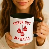 Checkout Out My Balls Funny XMas Christmas Coffee Mug thumb 3
