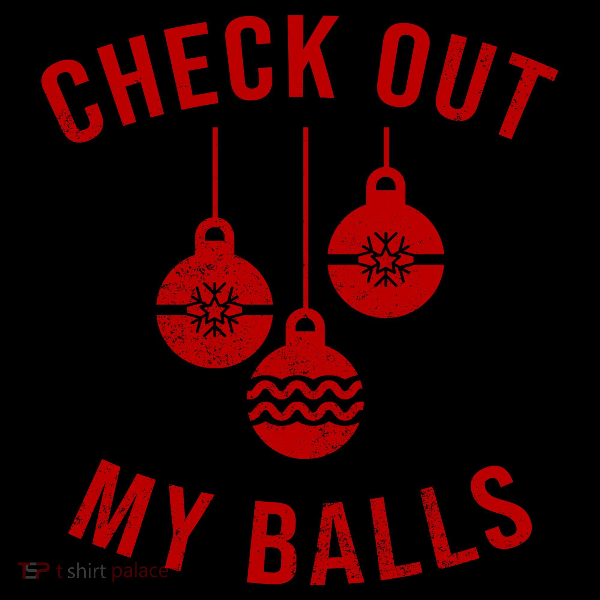 Checkout Out My Balls Funny XMas Christmas Coffee Mug
