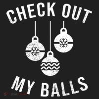 Checkout Out My Balls Funny XMas Christmas Beanie thumb 2
