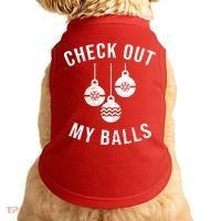 Checkout Out My Balls Funny XMas Christmas Doggie Tank thumb 0
