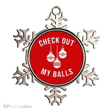 Checkout Out My Balls Funny XMas Christmas Ornament