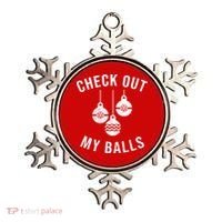 Checkout Out My Balls Funny XMas Christmas Ornament thumb 0