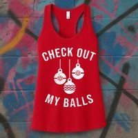Checkout Out My Balls Funny XMas Christmas Women's Tank Top thumb 3