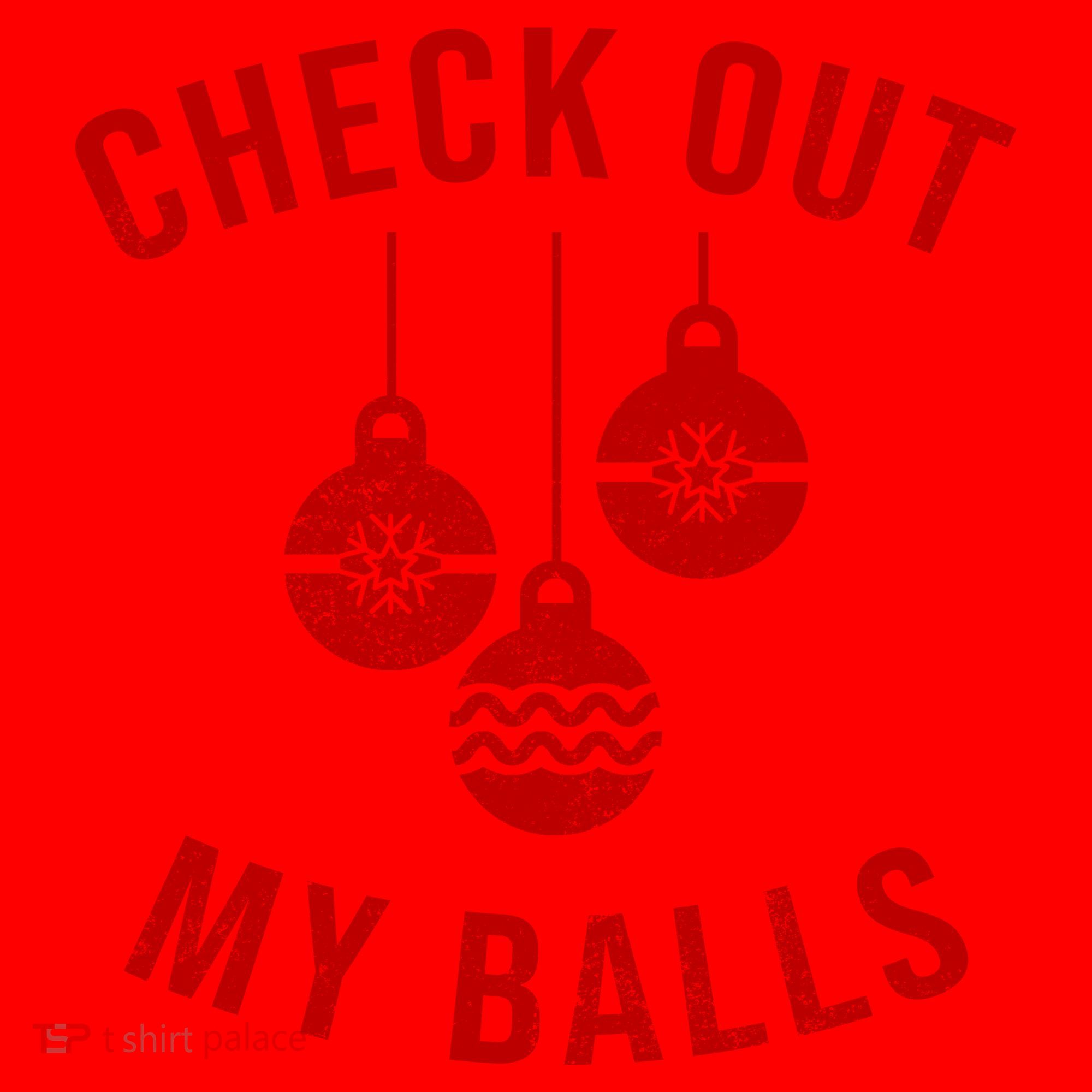 Checkout Out My Balls Funny XMas Christmas Santa Hat