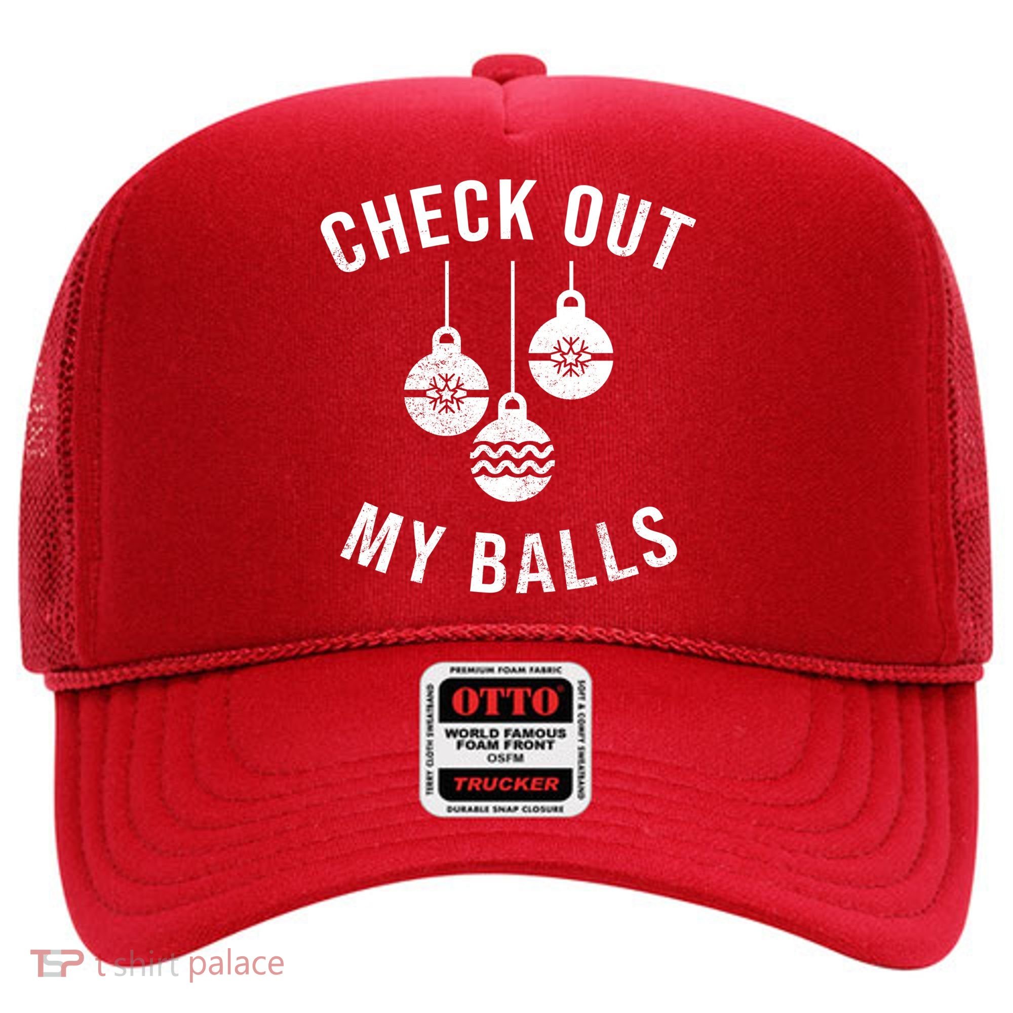 Checkout Out My Balls Funny XMas Christmas Hat