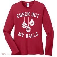Checkout Out My Balls Funny XMas Christmas Women's Long Sleeve Shirt thumb 0