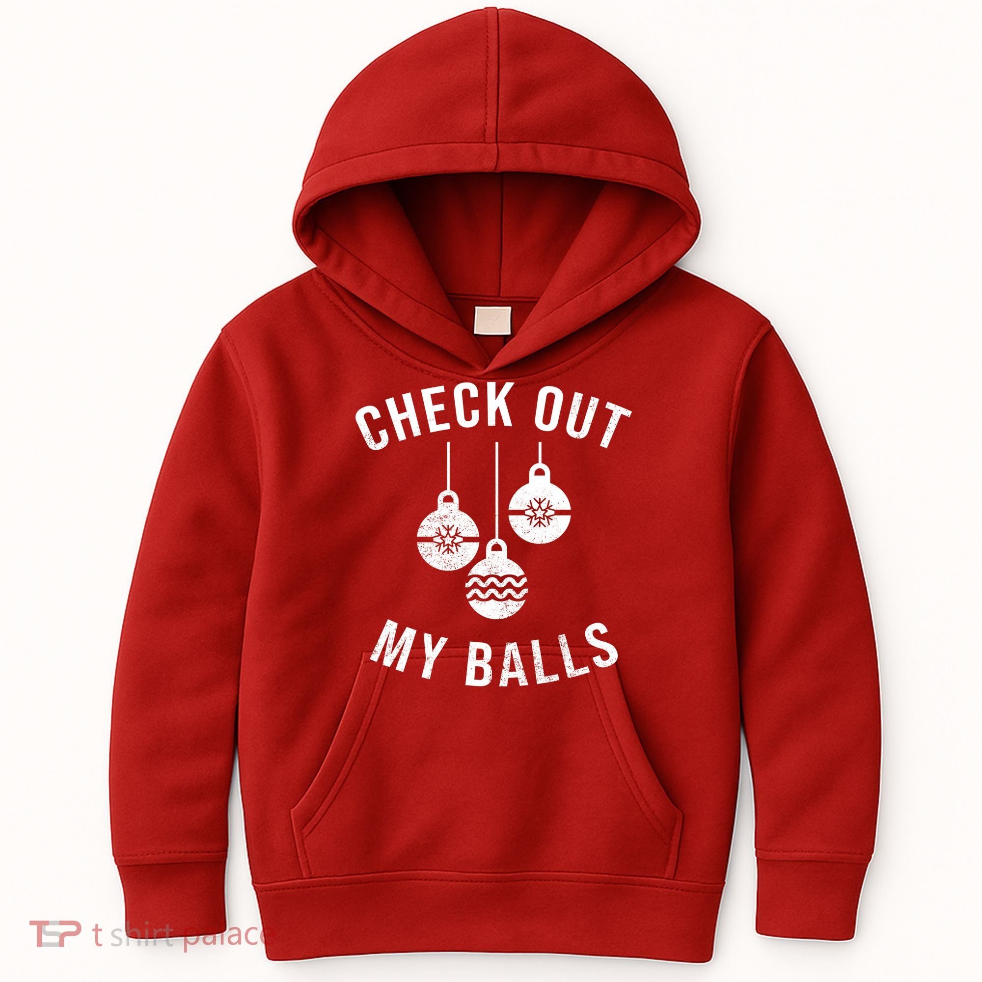 Checkout Out My Balls Funny XMas Christmas Kids Hoodie