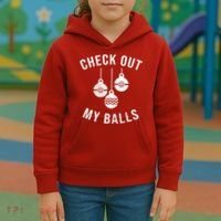 Checkout Out My Balls Funny XMas Christmas Kids Hoodie thumb 3