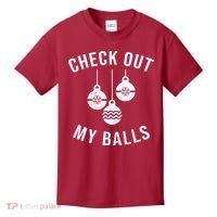Checkout Out My Balls Funny XMas Christmas Kids T-Shirt thumb 0
