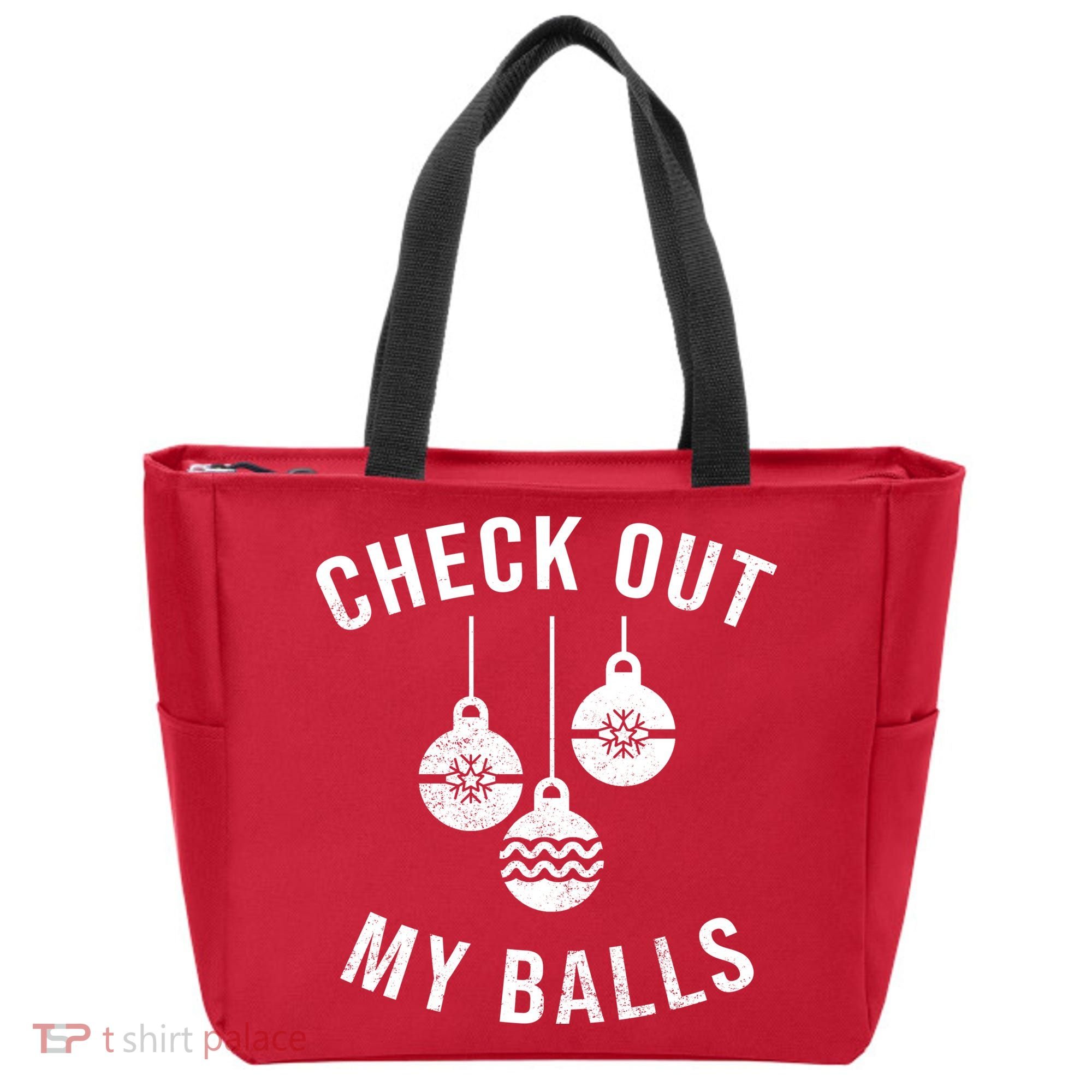 Checkout Out My Balls Funny XMas Christmas Tote Bag