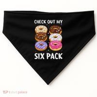 Check Out My Six Pack Donut Funny Gym USA-Made Doggie Bandana thumb 0