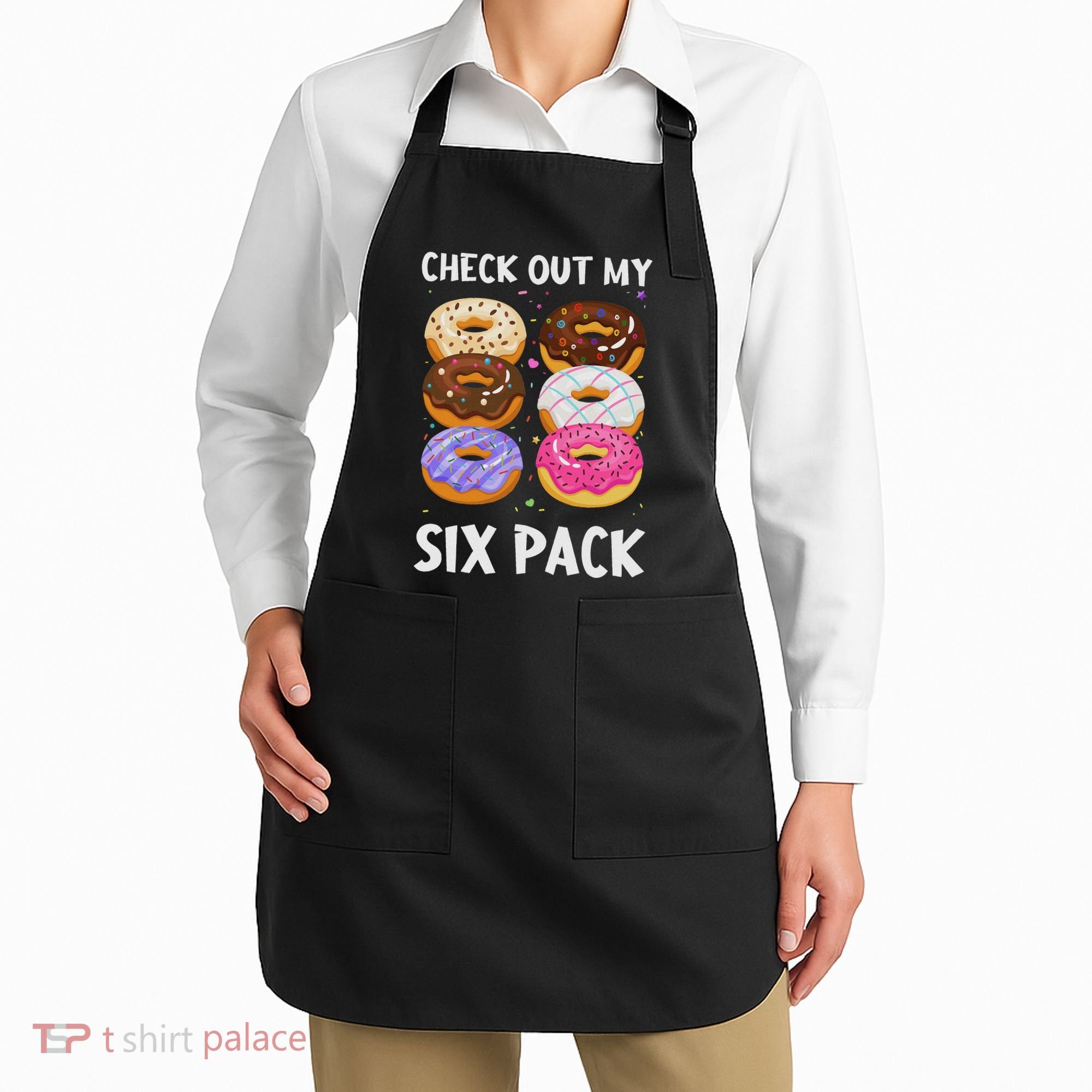Check Out My Six Pack Donut Funny Gym Apron