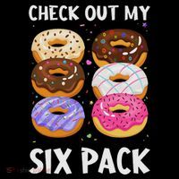 Check Out My Six Pack Donut Funny Gym Button thumb 1