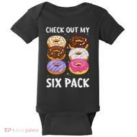 Check Out My Six Pack Donut Funny Gym Baby Bodysuit thumb 0