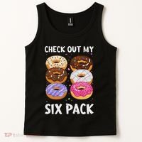 Check Out My Six Pack Donut Funny Gym Tank Top thumb 2