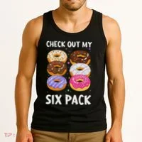 Check Out My Six Pack Donut Funny Gym Tank Top thumb 3