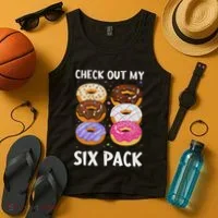 Check Out My Six Pack Donut Funny Gym Tank Top thumb 4