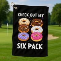Check Out My Six Pack Donut Funny Gym Golf Towel thumb 1