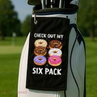 Check Out My Six Pack Donut Funny Gym Golf Towel thumb 2