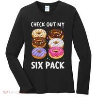 Check Out My Six Pack Donut Funny Gym Women's Long Sleeve Shirt thumb 0