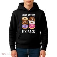 Check Out My Six Pack Donut Funny Gym Kids Hoodie thumb 4